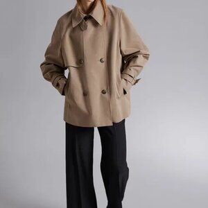 & OTHER STORIES Short Trench Coat in light tan NWOT